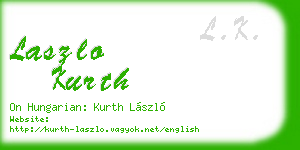 laszlo kurth business card